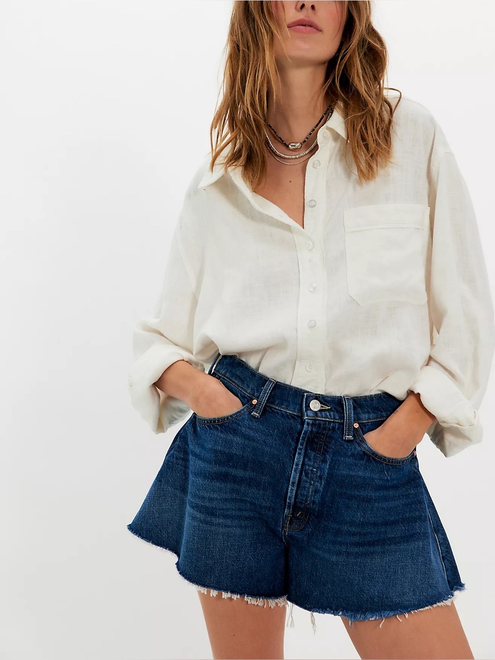 Mother The Flutter Short Fray Shorts